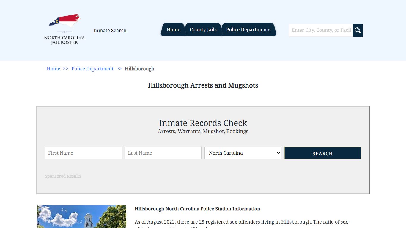 Hillsborough Arrests and Mugshots | North Carolina Jail Roster